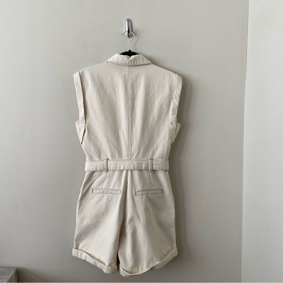 DYNAMITE-SLEEVELESS Denim 100% Cotton Romper - Picture 3 of 14